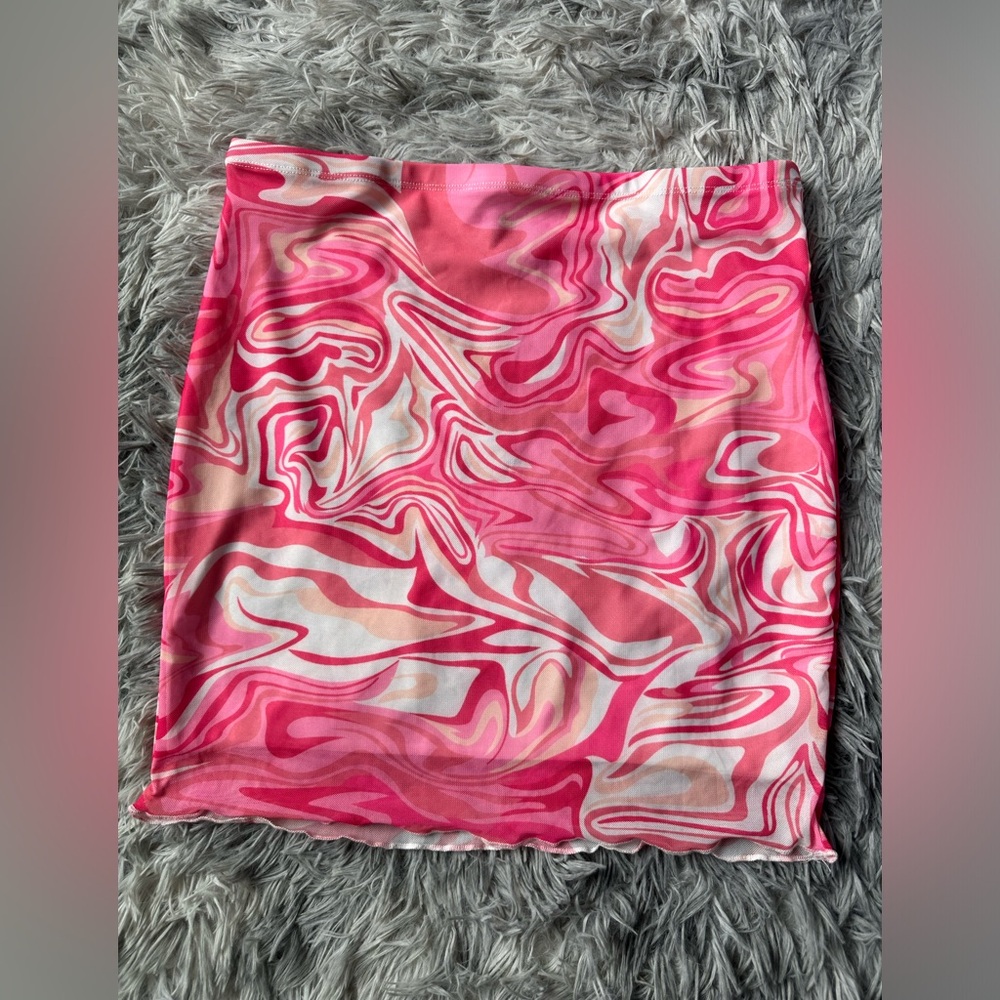 Pink and White Swirl Skirt